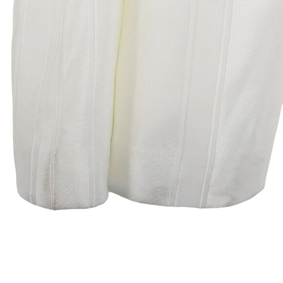 Galvan London Eden Deep V Wide Leg White Satin Bridal Jumpsuit Puff Sleeve Bride - Picture 9 of 16